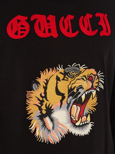 gucci shirt tiger|Gucci tiger long sleeve shirt.